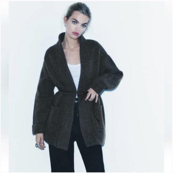 Zara Belted Cropped Wool Sweater - Picture 4 of 15